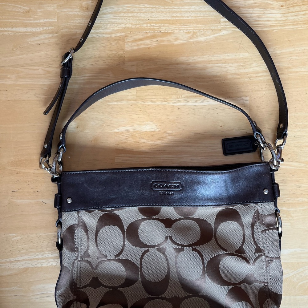 Coach Tan and Brown Crossbody Bag